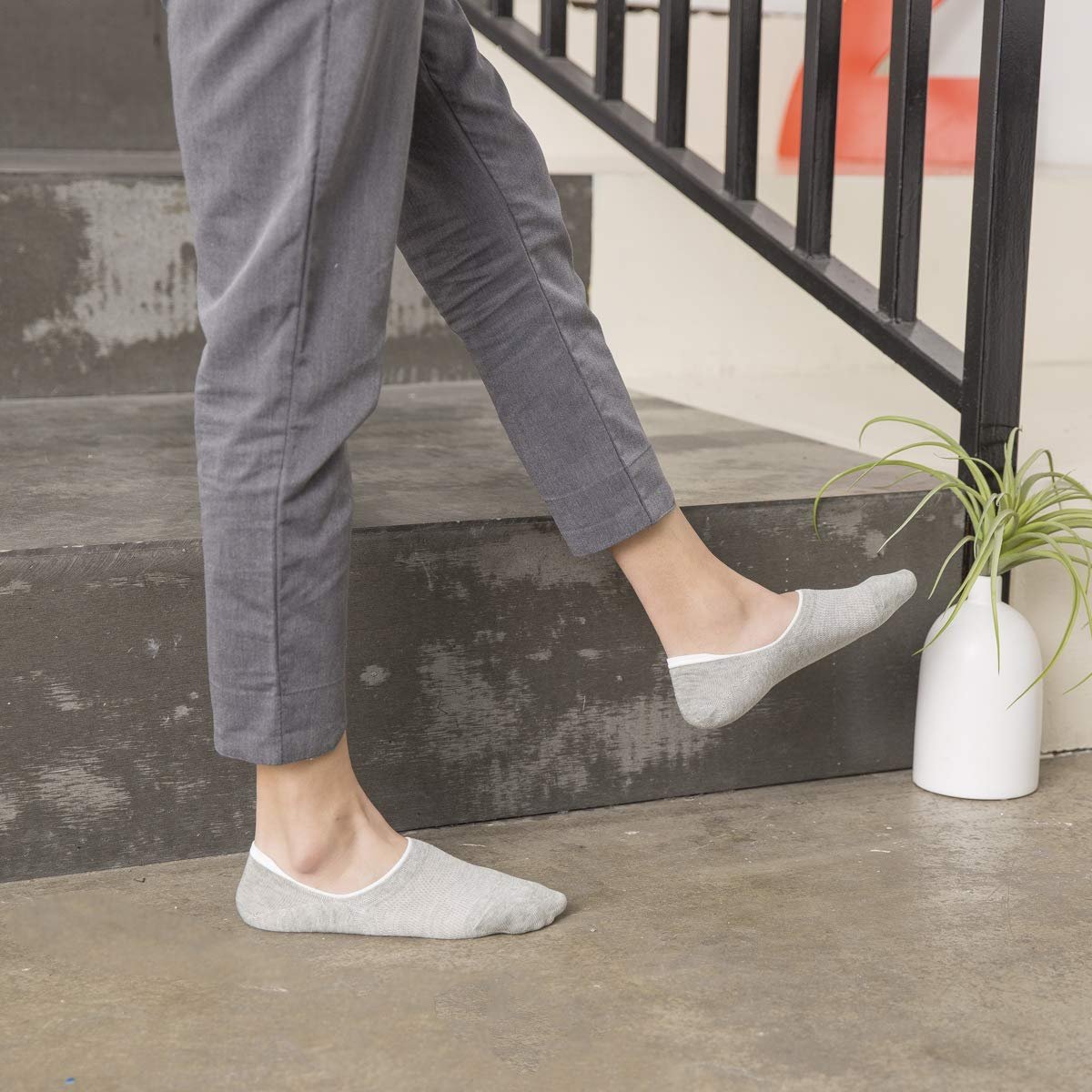 Носки HeyUU Хлопковые невидимые носки для кроссовок для мужчин и женщин с 8 нескользящими силиконовыми полосками, фото №4