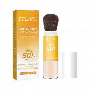 Пудра Мінеральна сонцезахисна фіксуюча SPF 50, напівпрозора мінеральна пудра-кисть - Фото 1