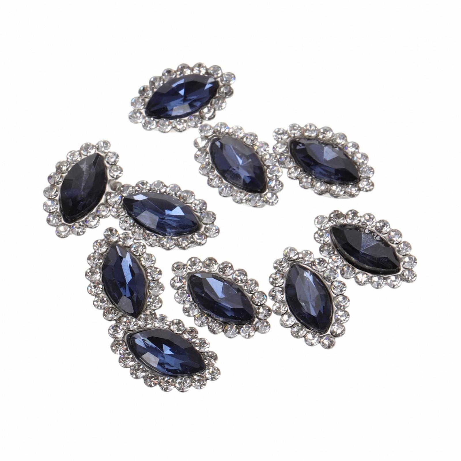 Подвеска для ногтей LIFKOME Овальная со стразами Стекло, 10 шт, фото №1