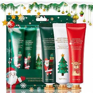 Крем для рук Подарочный набор для женщин - 5 штук Мини-подарки кремов для рук для женщин - Крем для рук для сухих рук Уход за руками - Рождественский набор кремов для рук - Небольшой подарочный набор Адвент-календарь для мужчин и женщин - Фото 1