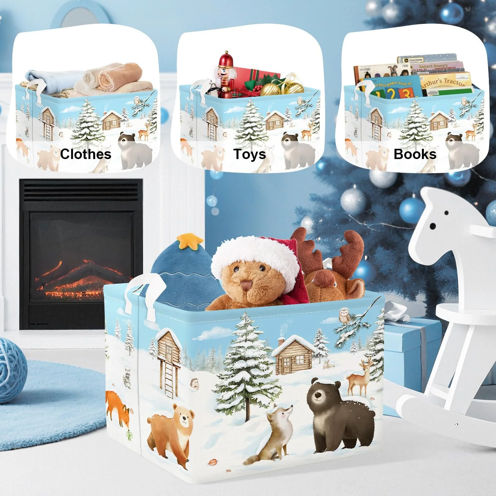 Корзина для игрушек HUUMONSS Winter Forest Animals для мальчиков и девочек 36 л, фото №5 Корзина для игрушек HUUMONSS Winter Forest Animals для мальчиков и девочек 36 л, фото №5