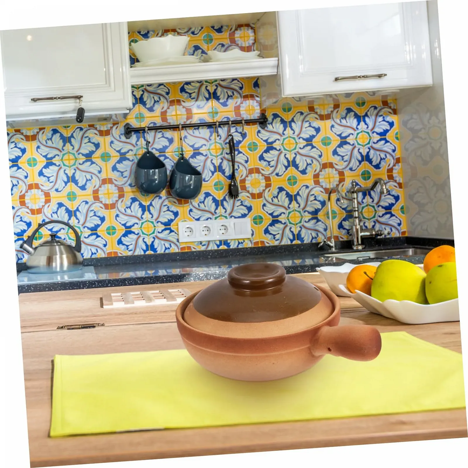 Горщик керамічний VALICLUD Глиняний з кришкою та ручкою Термостійкий Компактний, фото №5