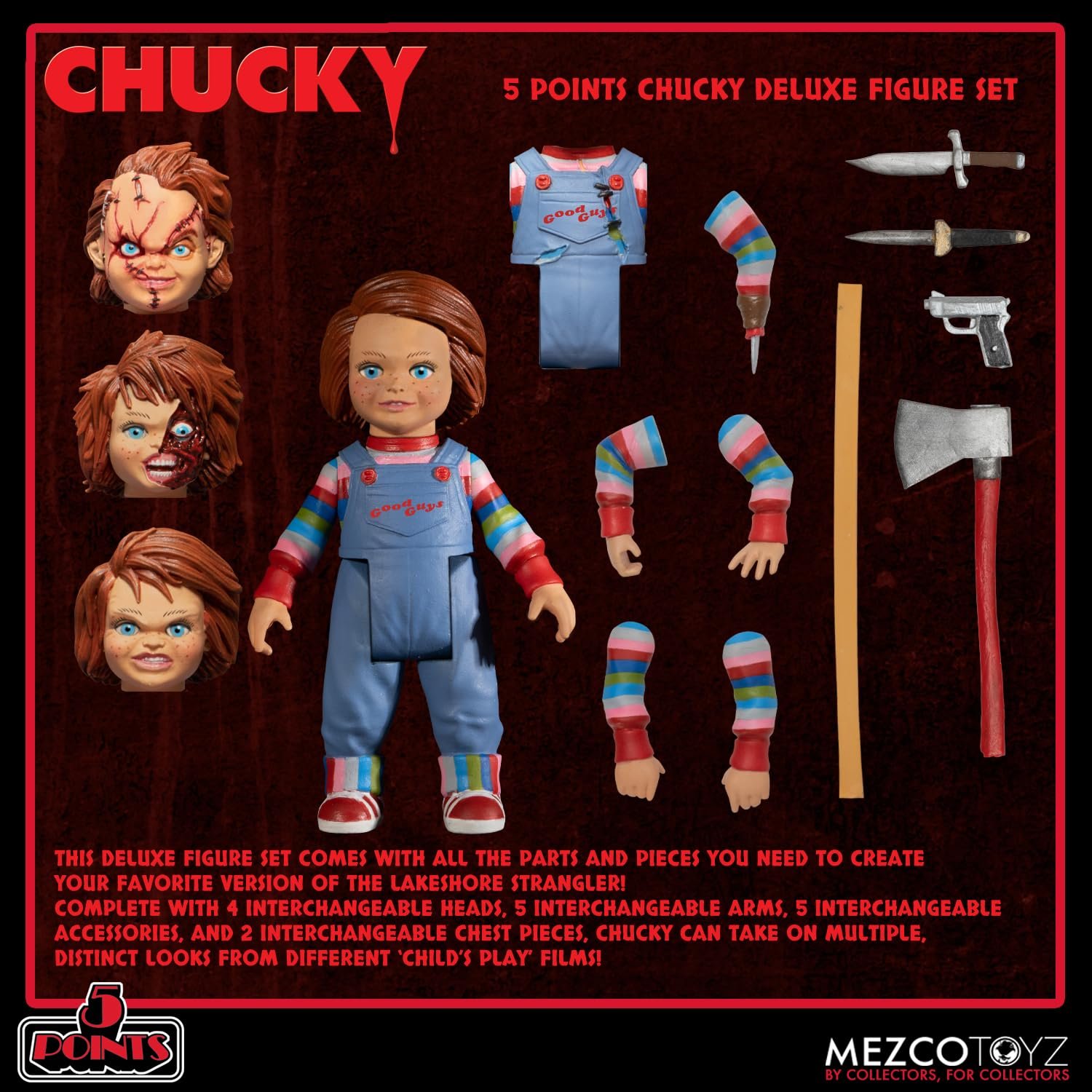 Фігурки Mezco 5 Points Chucky Deluxe Set пластик, фото №2