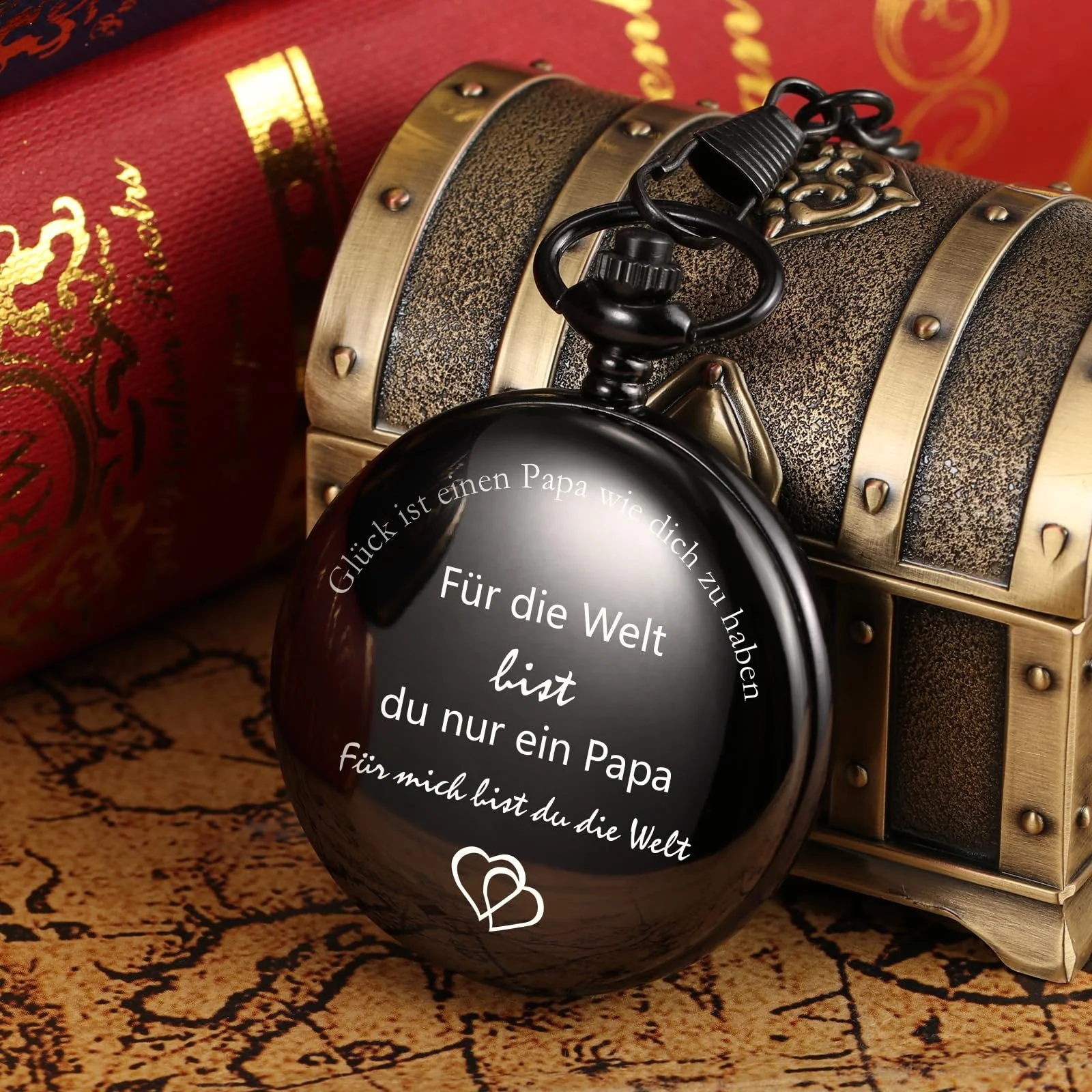 Кишеньковий годинник TREEWETO Чоловічий для тата Чорний з ланцюжком, чорний, фото №6 Кишеньковий годинник TREEWETO Чоловічий для тата Чорний з ланцюжком, чорний, фото №6