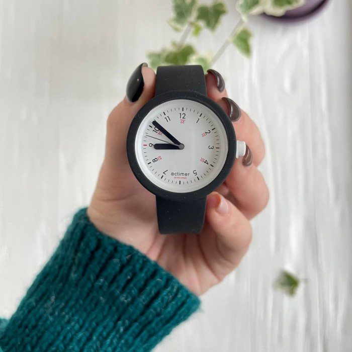 Женские силиконовые часы-конструктор actimer черный ремешок циферблат Black time, фото №1