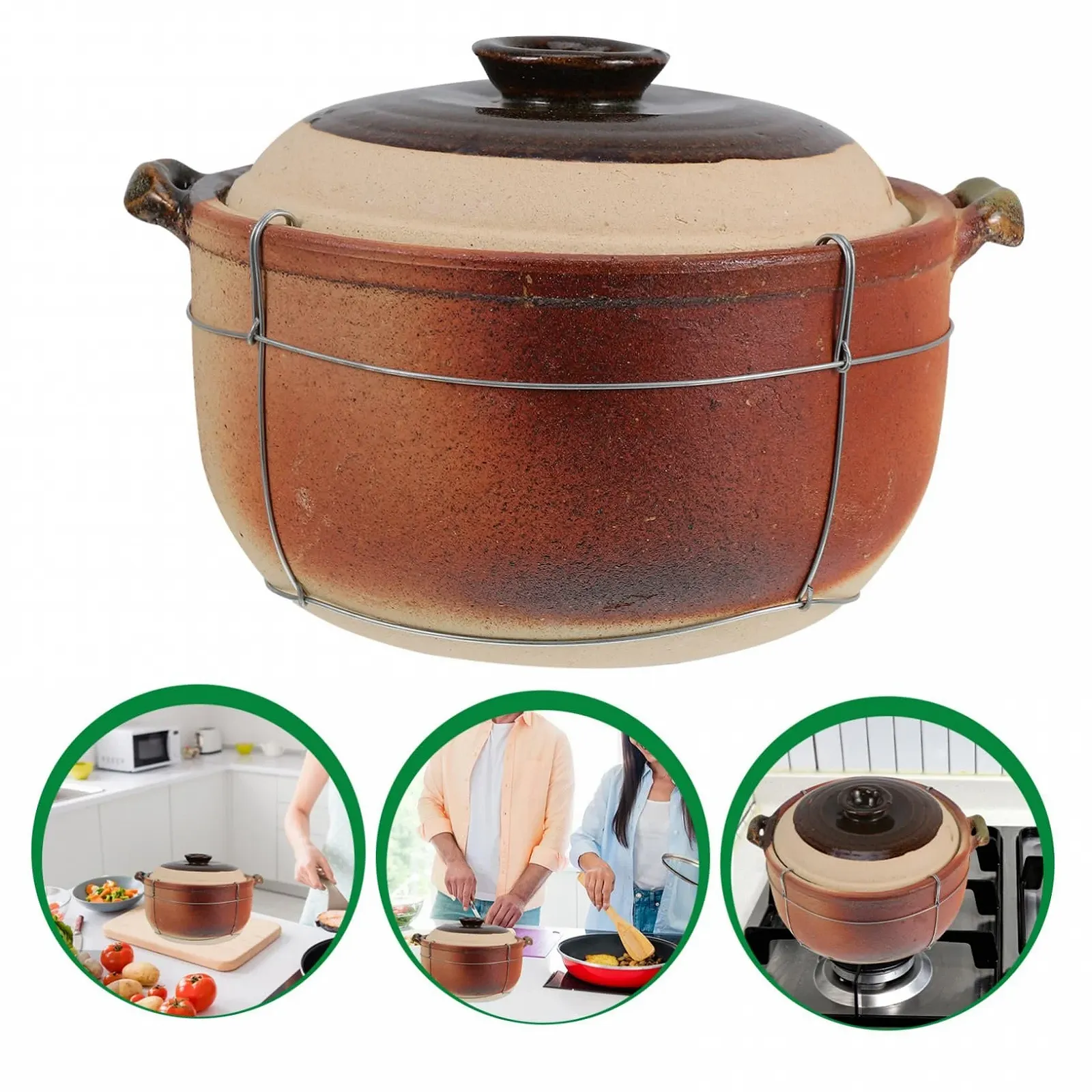 Керамический глиняный горшок Casserole Pan традиционный китайский для супов и тушения, фото №9