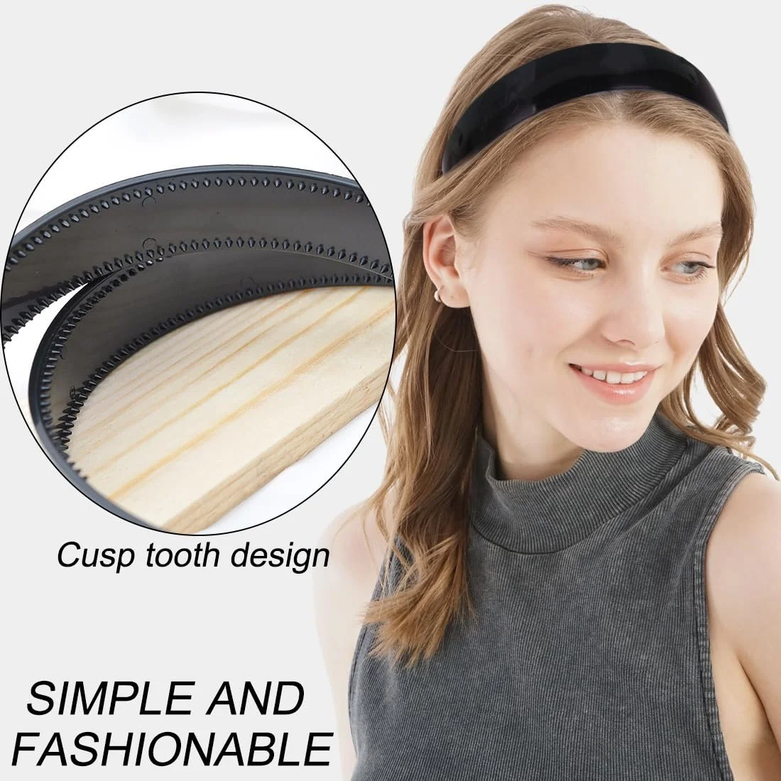 Обруч для волосся з зубцями Пластиковий 20 мм, 5 шт, фото №4