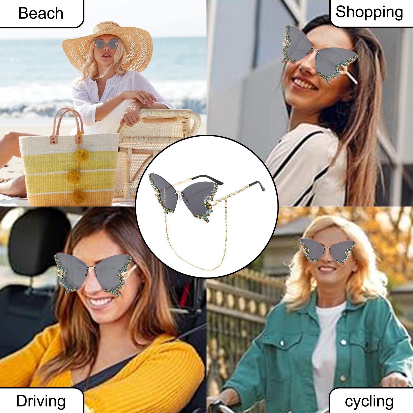 Сонцезахисні Окуляри FOSDICK Метелик Стрази, фото №6