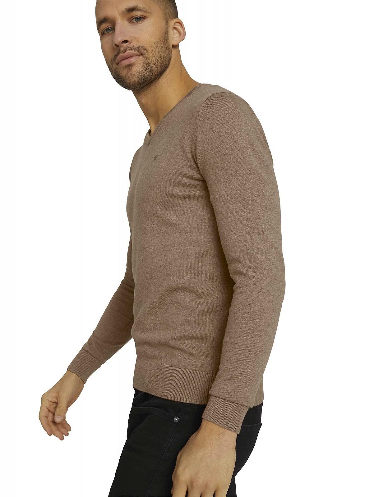 Джемпер в'язаний TOM TAILOR basic з V-подібним вирізом, фото №4