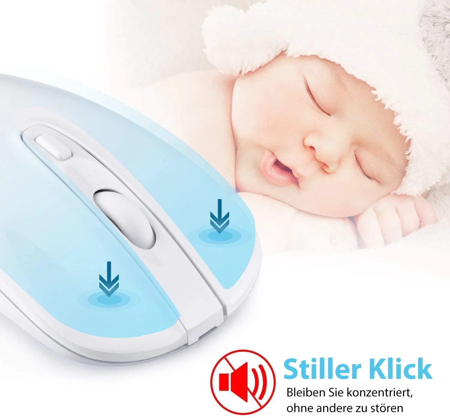 Мышь LeadsaiL Беспроводная Перезаряжаемая 2.4 GHz Эргономичная Тихая Кнопка включения/выключения 2400 DPI 5 Регулируемая, фото №3