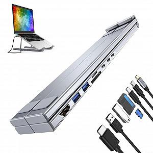 Док-станция для ноутбука Ständer Регулируемая Подставка для планшета | 8-в-1 Multiport Adapter Эргономичная для компьютерного стола для работы дома - Фото 1