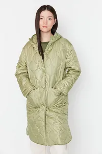 Парка TRENDYOL Однотонная Тканая Зимняя synthetic.ua - Фото 1