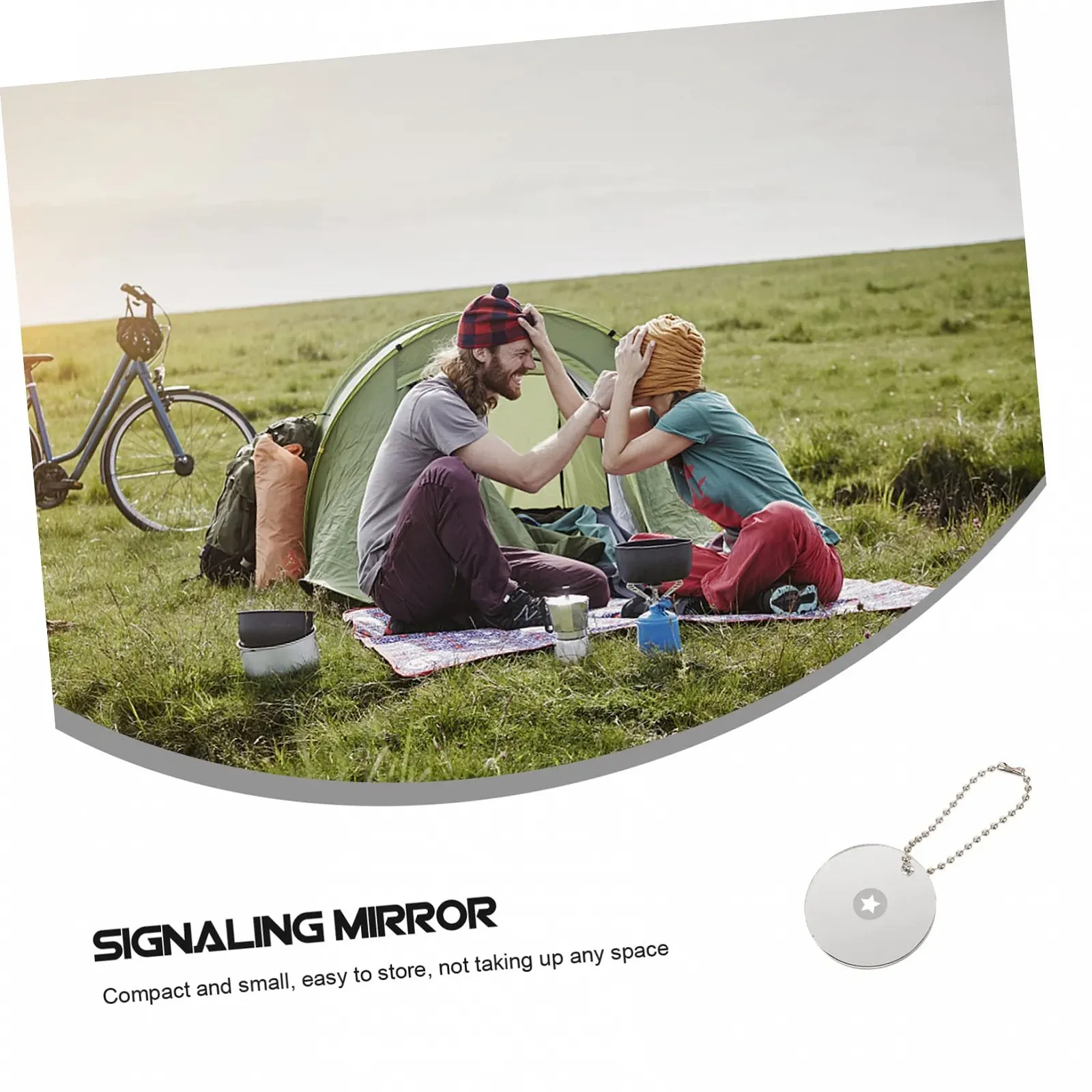 Сигнальне дзеркало Kisangel для виживання акрилове компактне зі шнурком, фото №2