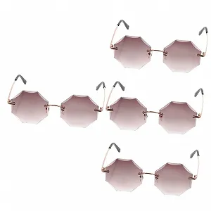 Сонцезахисні окуляри PACKOVE Без оправи Ретро-дизайн 90-х 4 шт. - Фото 1