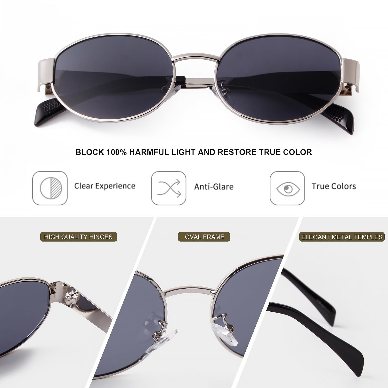 Модні овальні сонцезахисні окуляри Laurinny в стилі ретро для жінок, фото №5