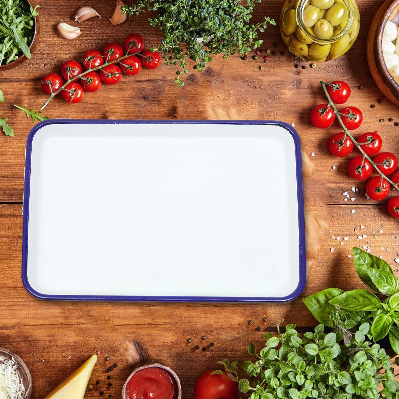 Форма для випікання та запікання VICASKY прямокутна емальована зносостійка термостійка біла, фото №6