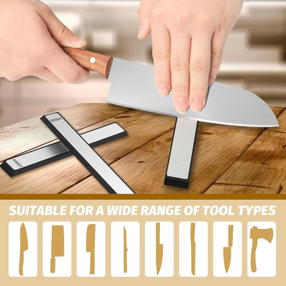 Набір алмазних каменів для заточування ножів 6 штук 180-3000 грит з основою 23 x 8 x 162 мм, фото №7