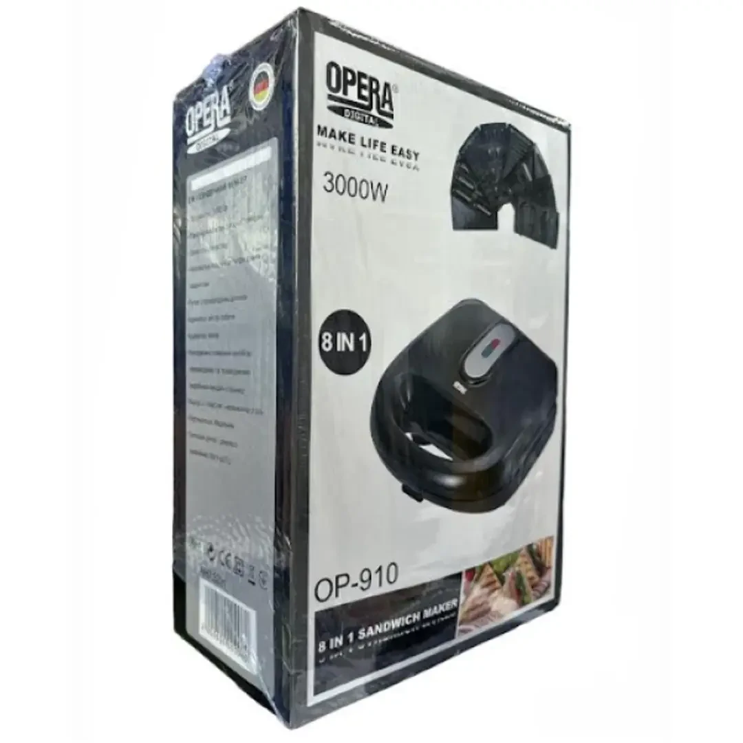 Мультимейкер Сэндвичница со съемными формами 8 в 1 Opera OP-910 на 3000 Вт, фото №5 Мультимейкер Сэндвичница со съемными формами 8 в 1 Opera OP-910 на 3000 Вт, фото №5
