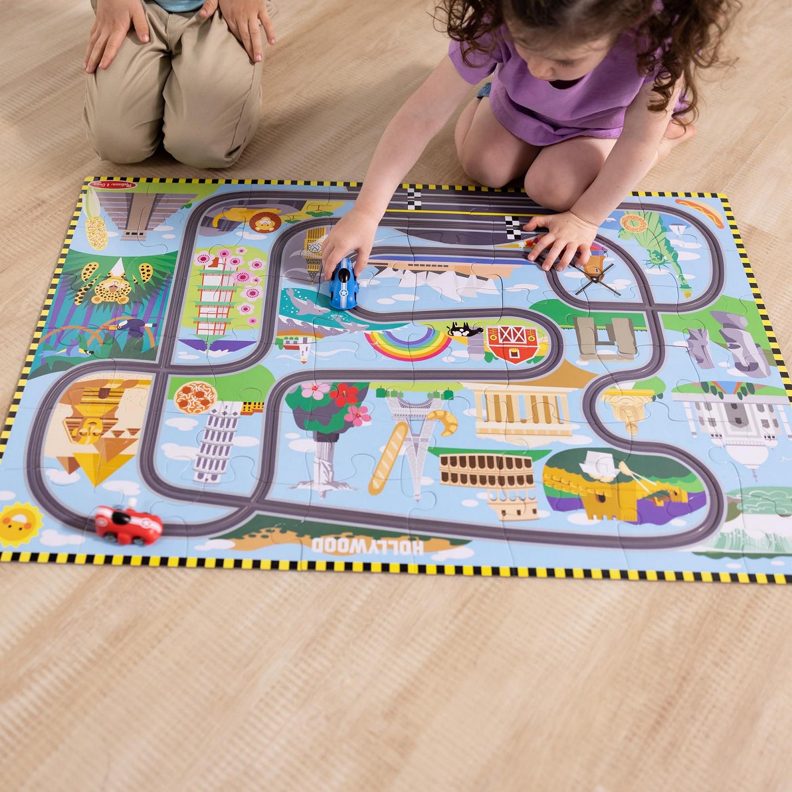 Підлоговий пазл Melissa & Doug Навколосвітні автоперегони 50 елементів 91.4 x 68 см, фото №8