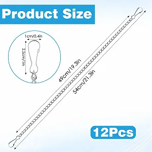 Ланцюги для підвісних кошиків 12 шт 54 см сріблясті synthetic.ua - Фото 1