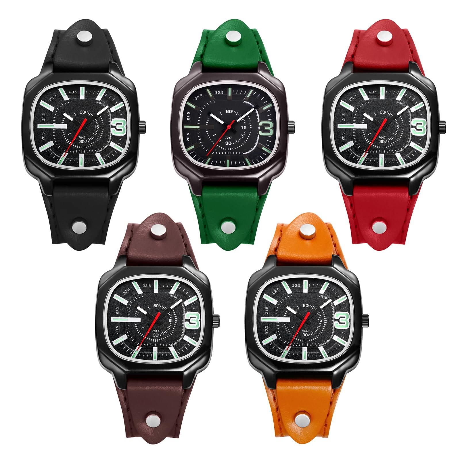 Женские часы Квадратные часы с кожаным ремешком JewelryWe Винтажные аналоговые кварцевые наручные часы для женщин и мужчин Ремешок из натуральной кожи Часы в стиле Хэллоуин панк со светящимися стрелками и большим черным квадратным циферблатом, фото №1 Женские часы Квадратные часы с кожаным ремешком JewelryWe Винтажные аналоговые кварцевые наручные часы для женщин и мужчин Ремешок из натуральной кожи Часы в стиле Хэллоуин панк со светящимися стрелками и большим черным квадратным циферблатом, фото №1