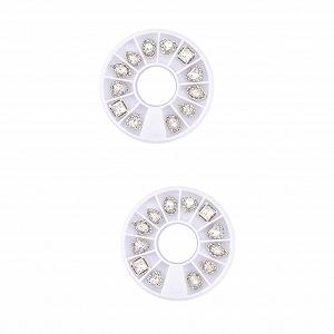 Стразы Healvian для ногтей, 2 коробки, блестящие, 12 сеток, инструмент для поворотного стола, украшения для страз для натуральных/акриловых ногтей - Фото 1