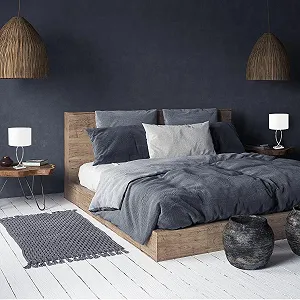 Настільна лампа Relaxdays Набір з 2 шт. Металева основа Тканинний абажур E27 51 x 28 x 18 см Срібляста/Біла synthetic.ua - Фото 1