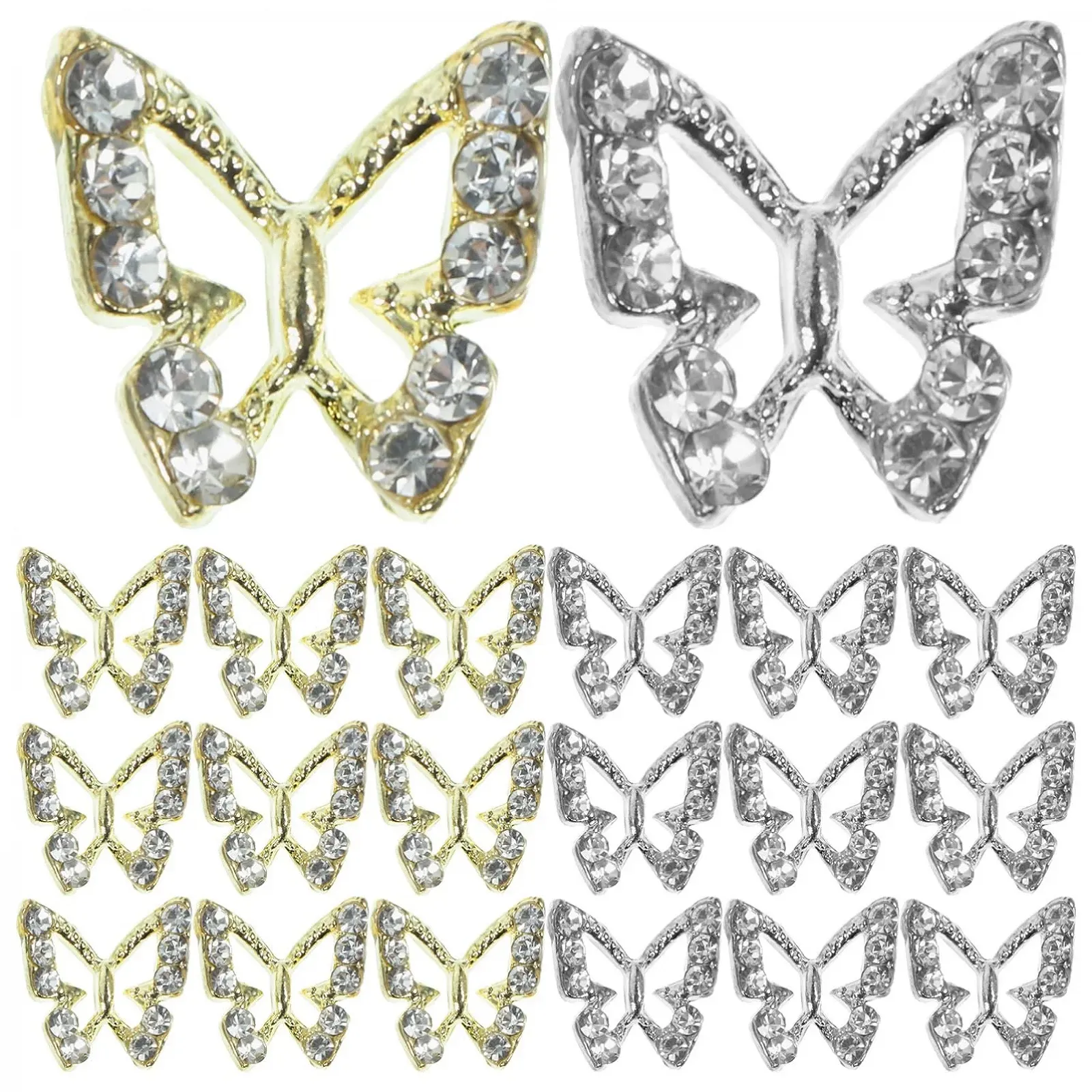 Прикраси для нігтів у формі метелика стрази та підвіски, фото №1