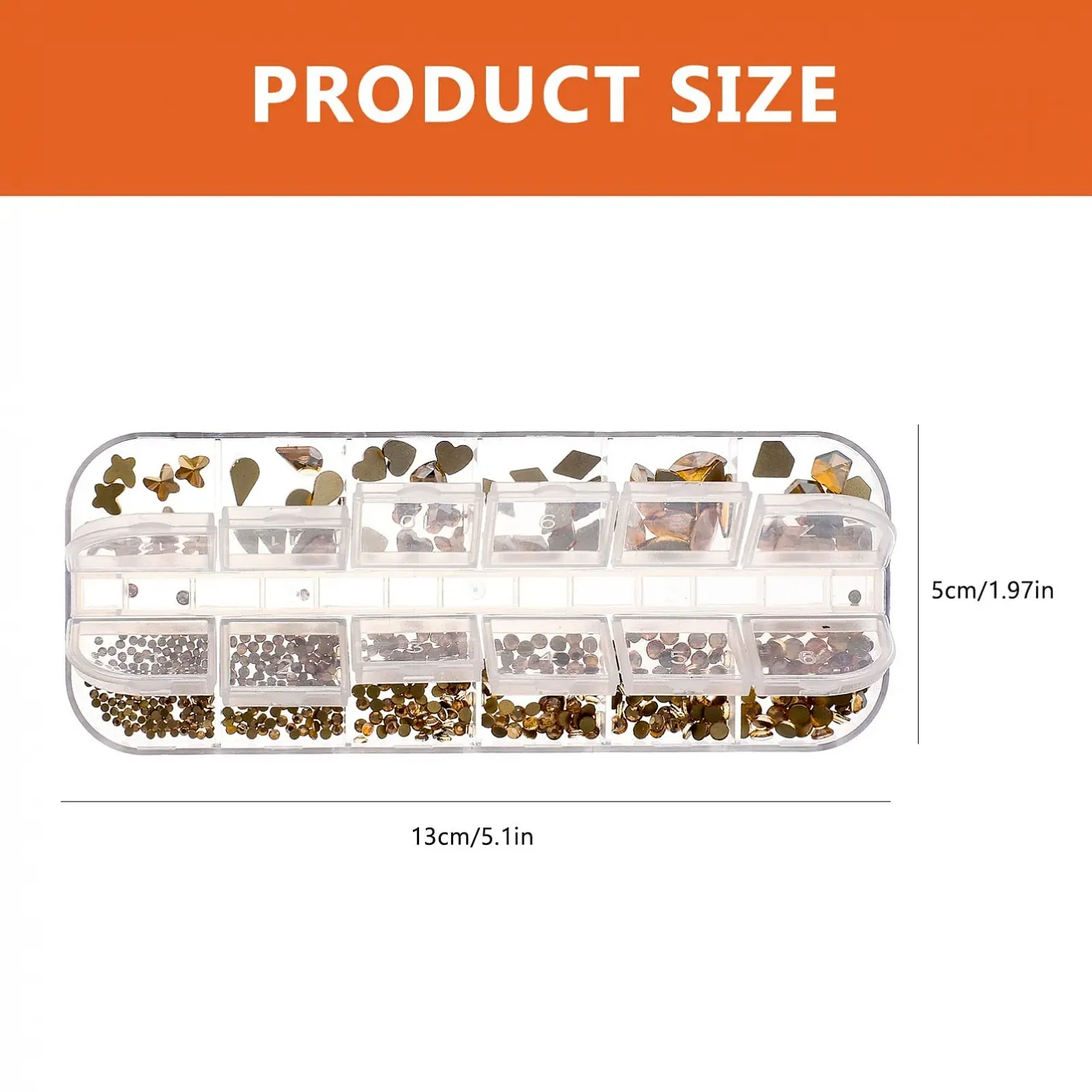 Стразы для ногтей FOMIYES 12 Grid, плоские, разные формы для креативного дизайна ногтей и украшений для рукоделия, фото №3