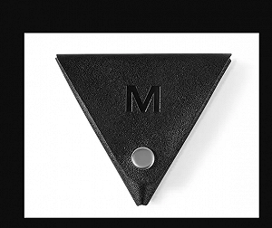 Чорна монетниця-гаманець трикутна для монет і дрібниць, компактна, 10×10 см, на кнопці - Фото 1