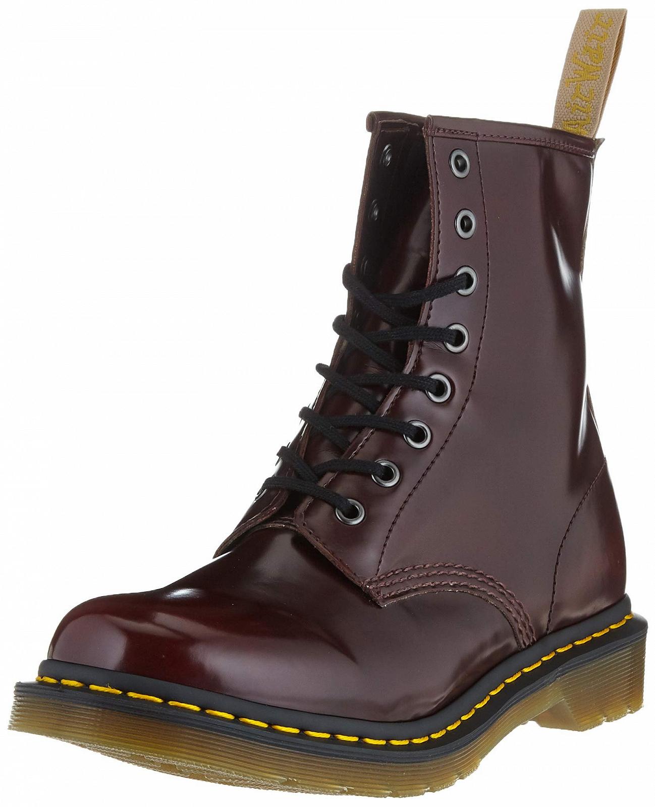 Черевики Dr. Martens 1460 Vegan Cambridge Brush Вишнево-червоний, фото №1