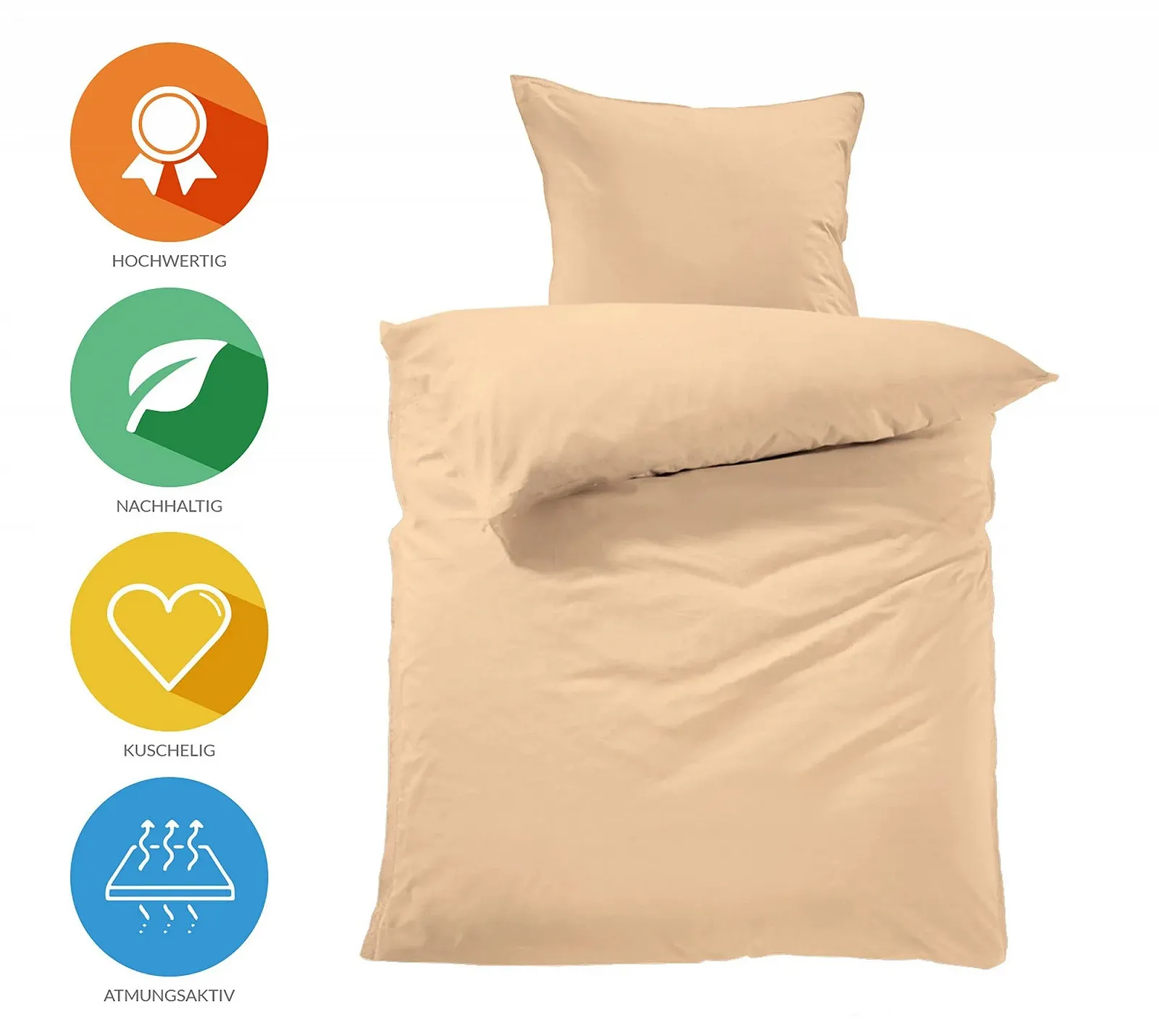 Постільна білизна Lavea Jasmin Series 100 x 135 см 1 підковдра + 1 наволочка 40 x 60 см Капучино, фото №2