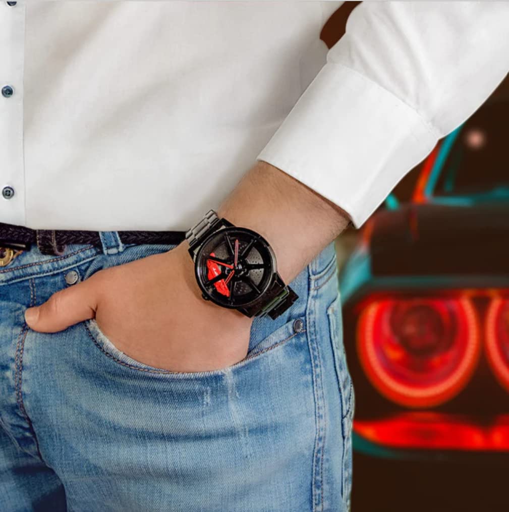 Мужские часы DriftElement Rim Motorsport 3D Rim Дизайн, Нержавеющая сталь Стекло Минеральное Кварцевые, фото №3