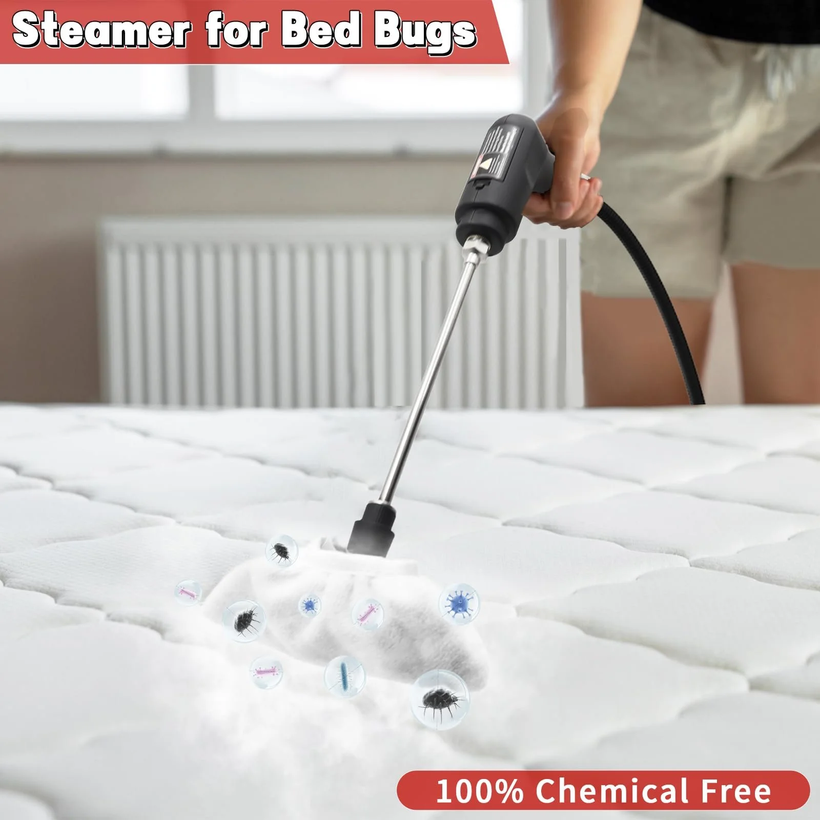 Ручний пароочисник 2500 Вт 1,6 л 3 бар 16 аксесуарів компактний, фото №8 Ручний пароочисник 2500 Вт 1,6 л 3 бар 16 аксесуарів компактний, фото №8