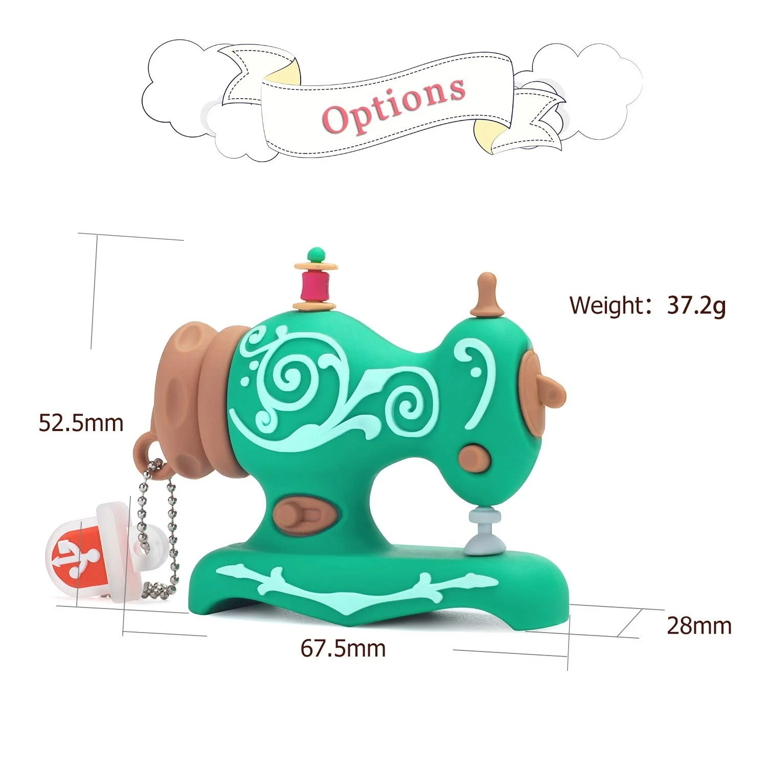 USB-накопичувач 32GB Sewing Machine Green, фото №6 USB-накопичувач 32GB Sewing Machine Green, фото №6