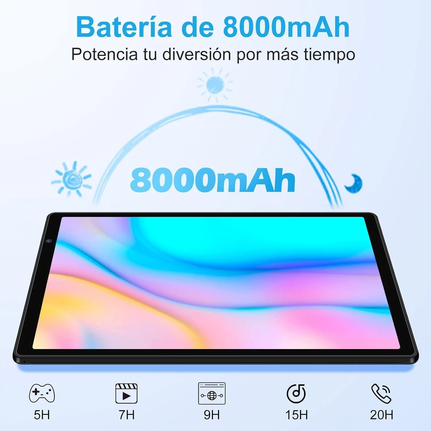 Планшет 10" HD Aokwei X500_T_US (8+6)/128Gb 8 ядер Android 13 8000 mAh Черный, фото №4