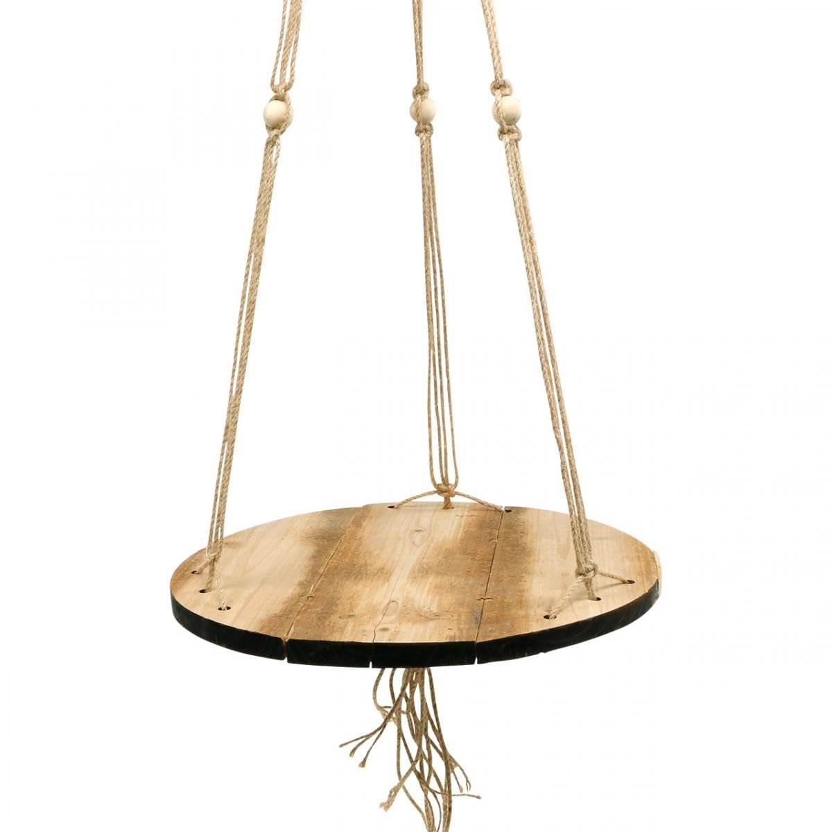 Полиця-гойдалка для рослин Viana деревина макраме джутова мотузка 34 см 84 см натуральний колір, фото №3 Полиця-гойдалка для рослин Viana деревина макраме джутова мотузка 34 см 84 см натуральний колір, фото №3