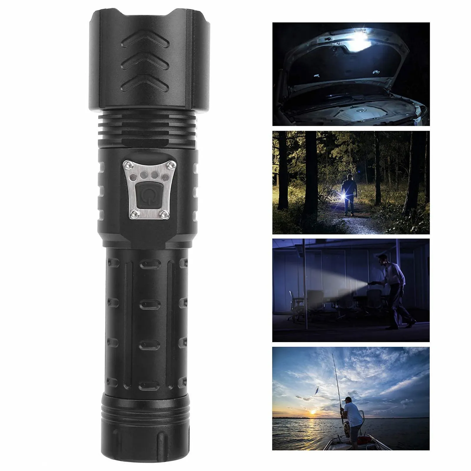 Фонарик plplaaoo XHP90 Zoomable Focusing USB Rechargeable Type C Rechargeable Torch Outdoor, фото №4