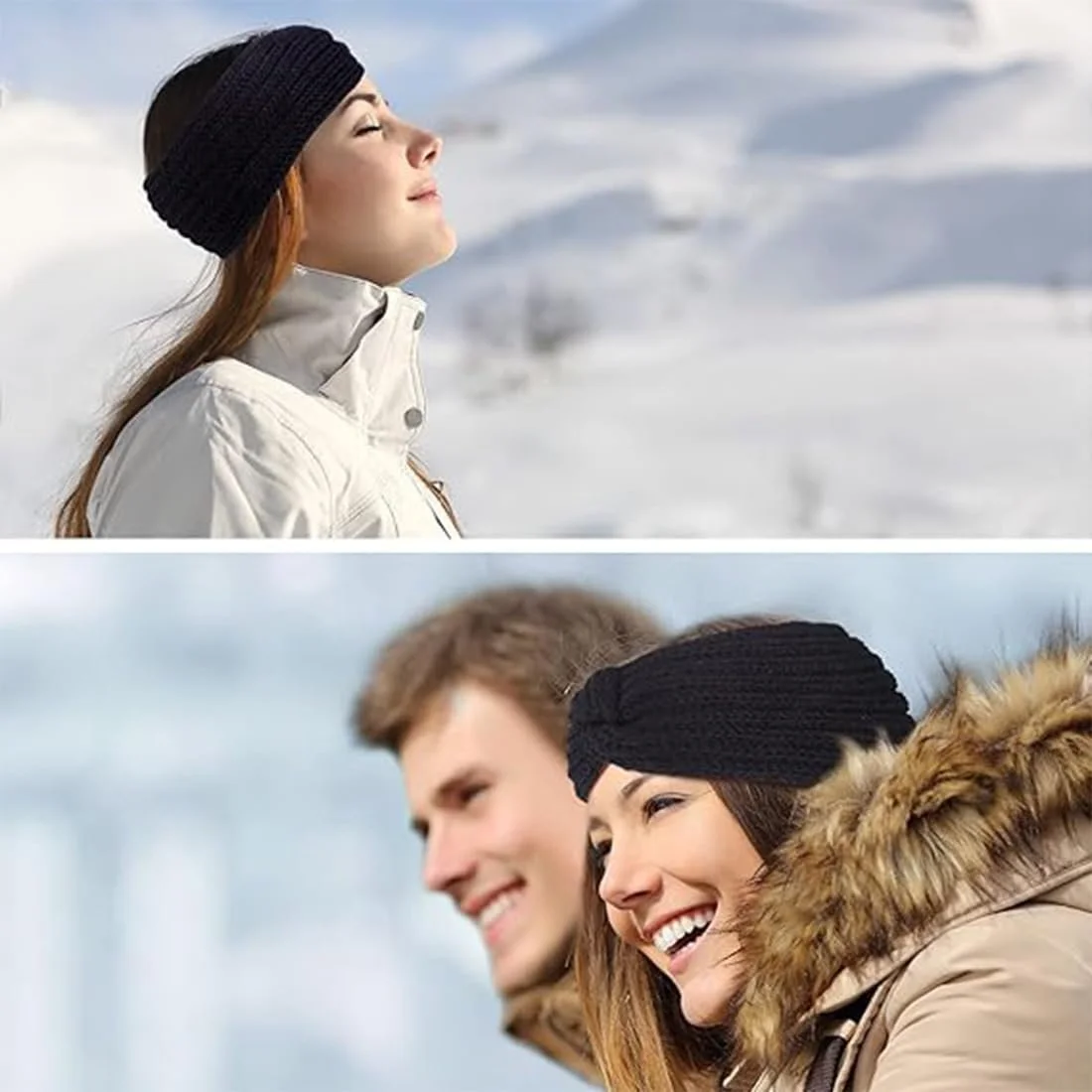 Пов'язка на голову В'язана однотонна, фото №5