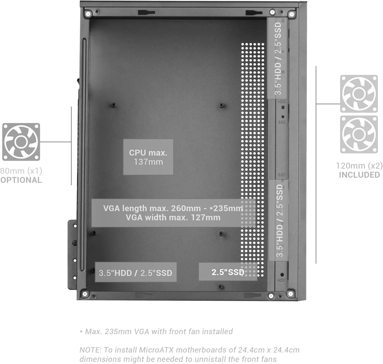 Корпус для ПК Mars Gaming MC-CORE Черный, фото №6