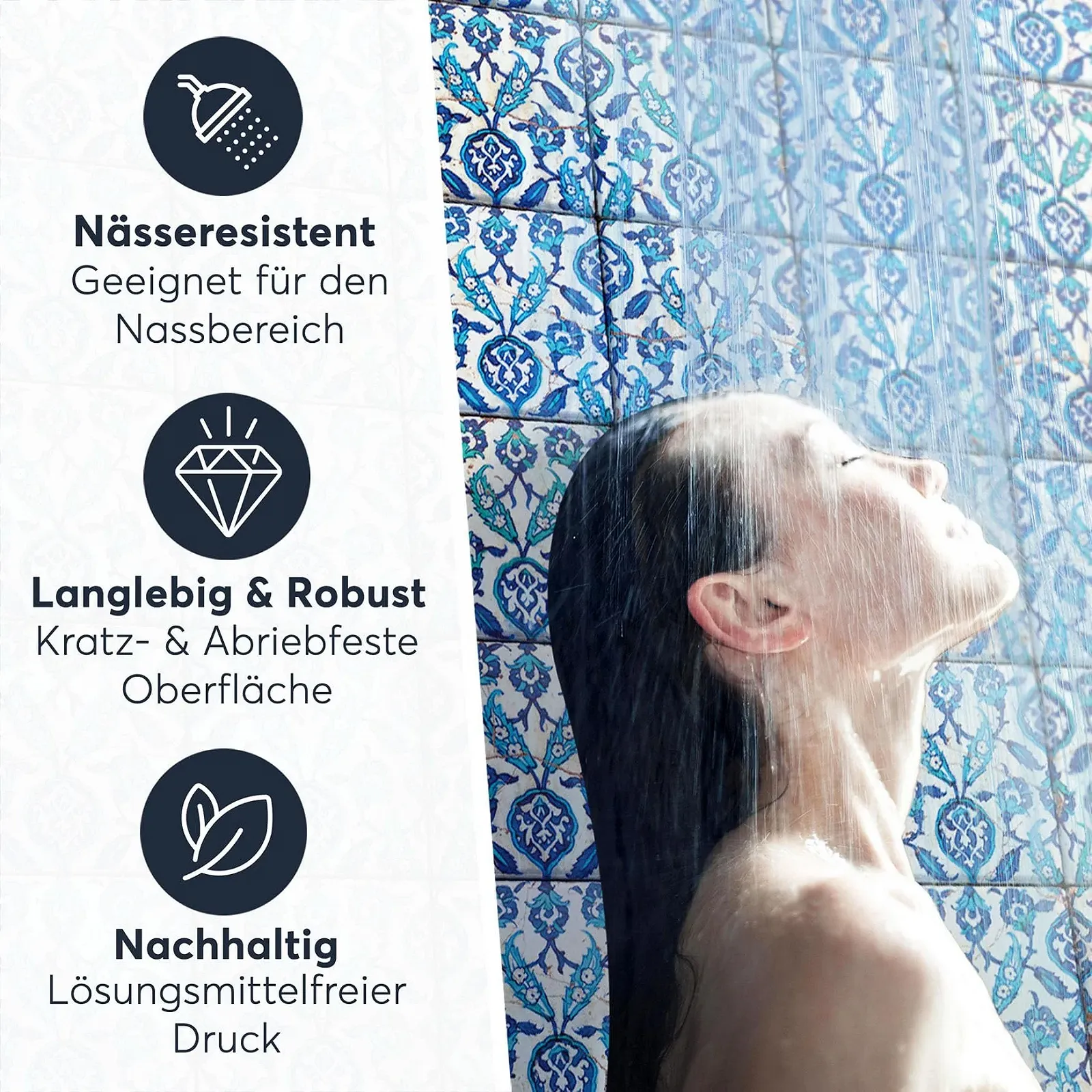 Декоративні наклейки Creatisto Hamam Vibes Плитка мозаїка 10 x 10 см 9 штук, фото №5