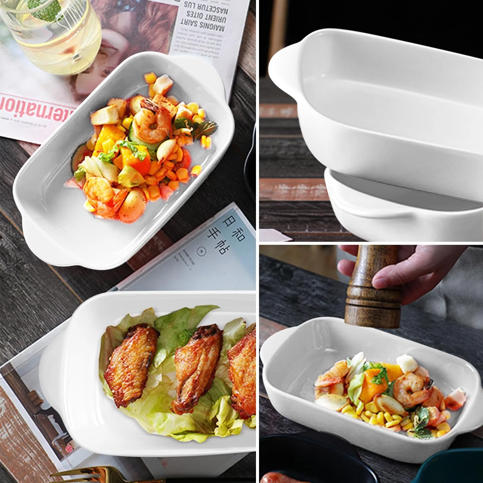 Набір форм для запікання Керамічні Прямокутні 23 х 13 см 2 шт., фото №6