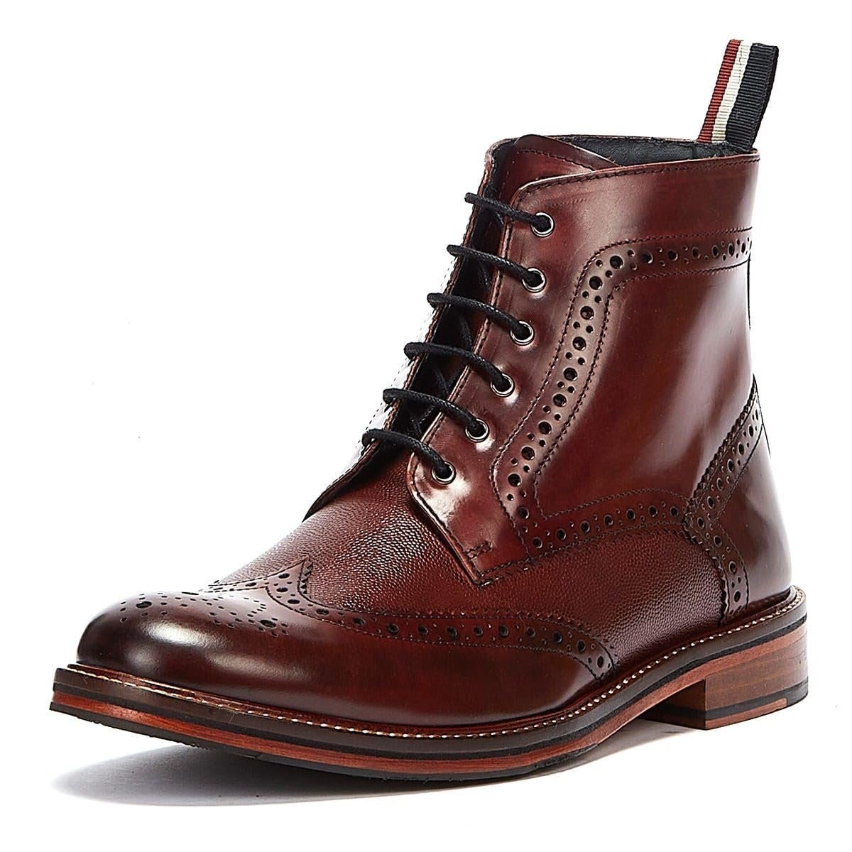 Ботинки Ben Sherman Alfred Brogue Мужские Красная Кожа, фото №3