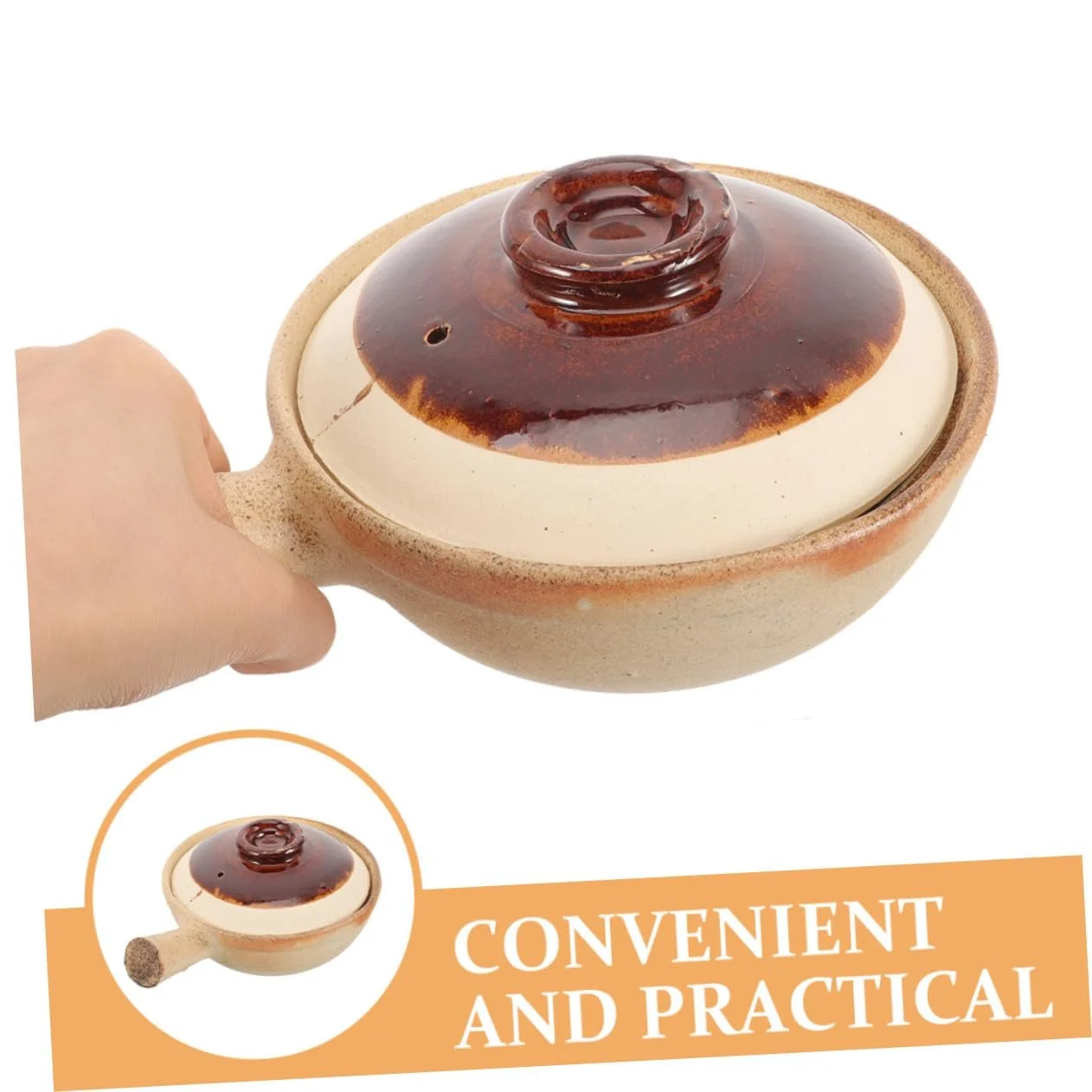 Керамічна каструля Sosoport з кришкою для супів та тушкування, фото №5