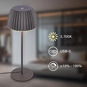 Настольная лампа BRILONER LED сенсорная регулируемая яркость теплый белый свет 14.3 x 36 см Антрацит synthetic.ua - Фото 1