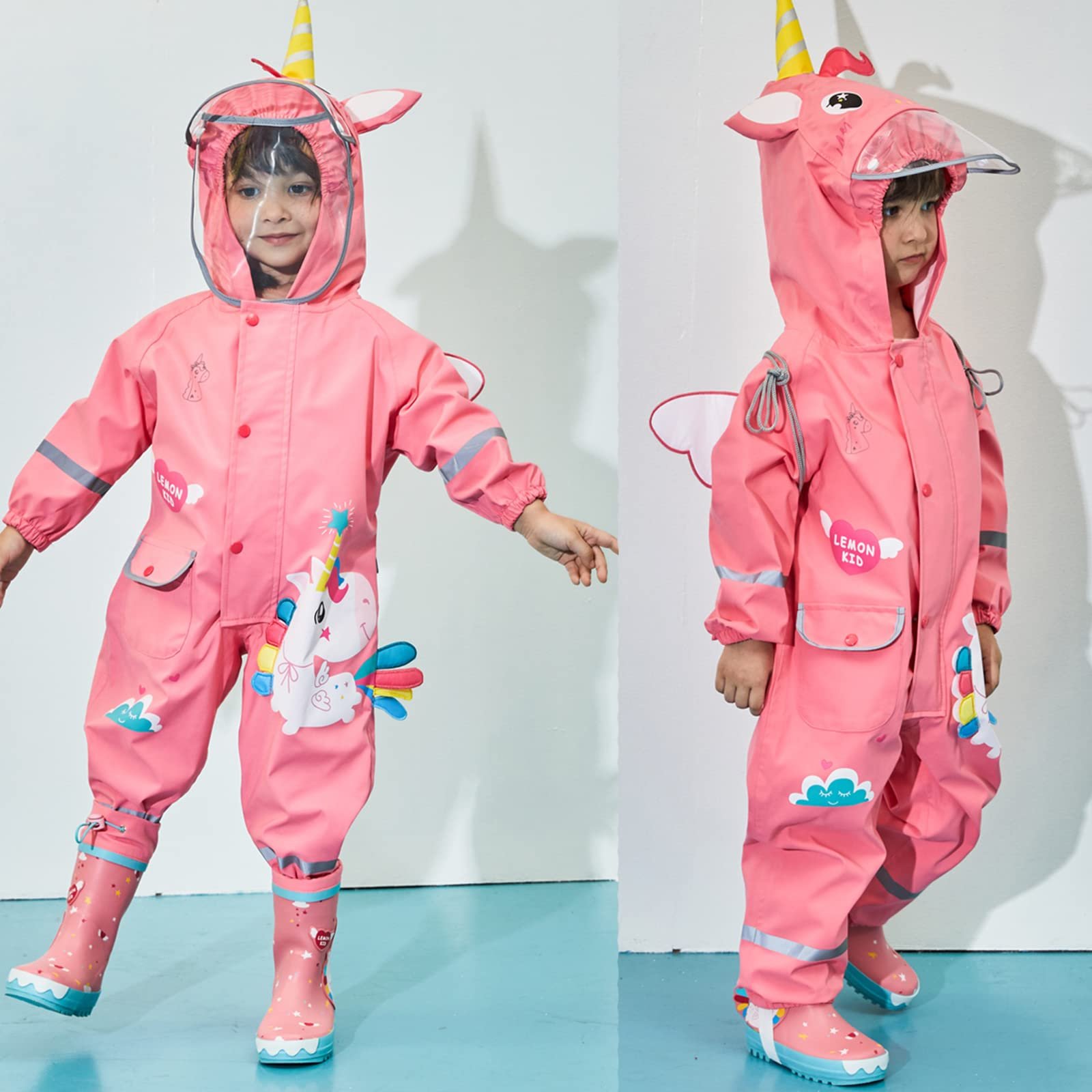 Дитячий дощовий пончо Hovkib для малюків, дощовики для хлопчиків і дівчаток, фото №5