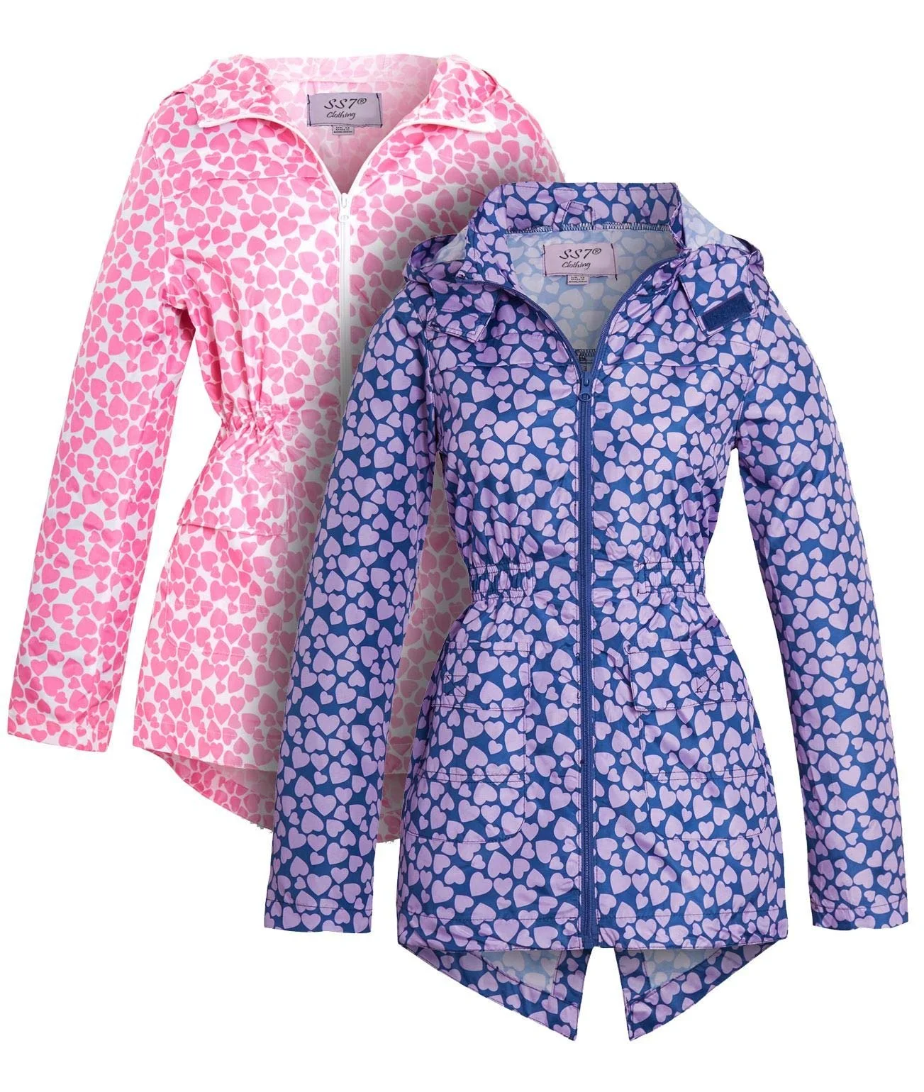 Дощовик для дівчат SS7 з принтом сердець, фото №2