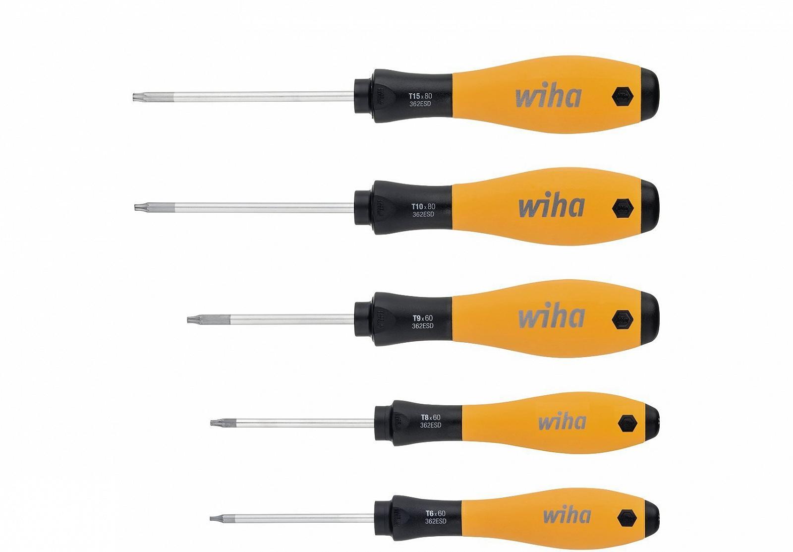 Набор отверток Wiha SoftFinish ESD Torx 27253 5 предметов, фото №2 Набор отверток Wiha SoftFinish ESD Torx 27253 5 предметов, фото №2