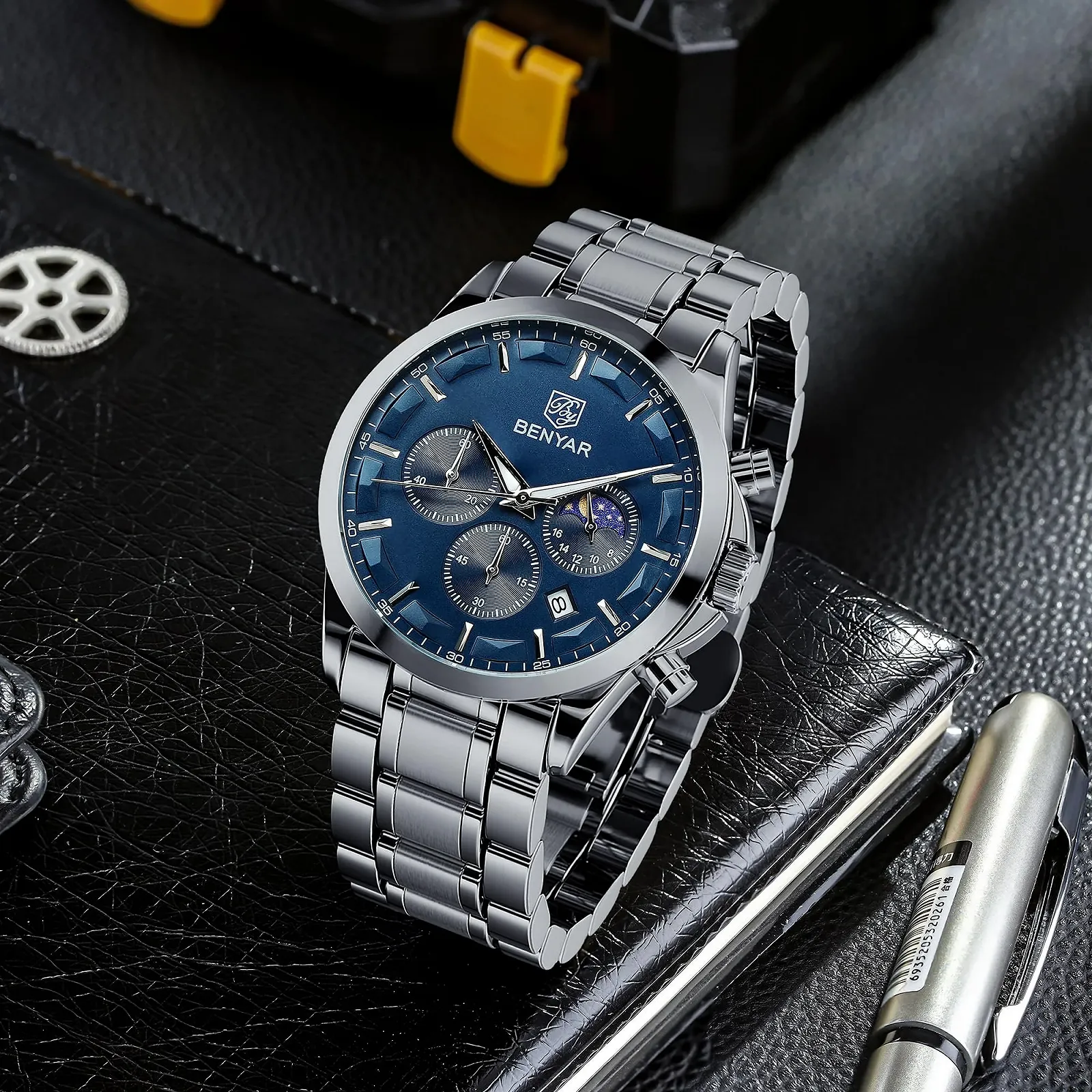 Чоловічий годинник Benyar Хронограф Аналоговий Кварцовий, фото №4