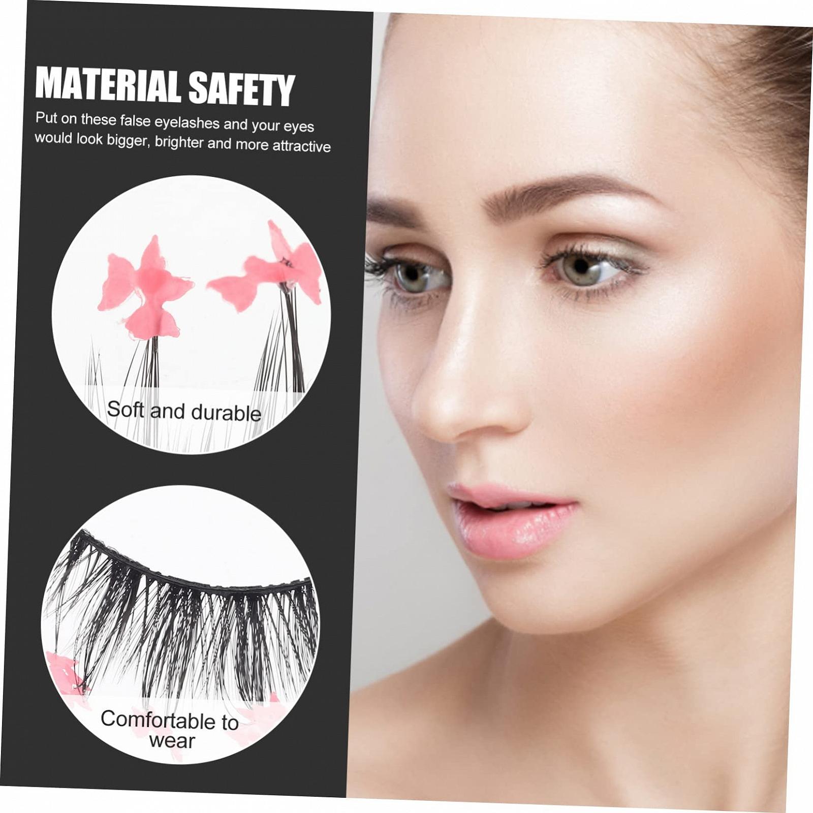 Накладные ресницы NOLITOY 2 пары с блестками, искусственные, химическое волокно, розовые, фото №3